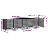 vidaXL Poulailler avec toit anthracite 403x98x90 cm acier galvanisé