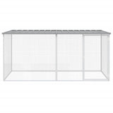 vidaXL Poulailler avec toit gris clair 203x98x90 cm acier galvanisé