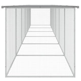 vidaXL Poulailler avec toit gris clair 603x98x90 cm acier galvanisé