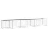 vidaXL Poulailler avec toit gris clair 603x98x90 cm acier galvanisé