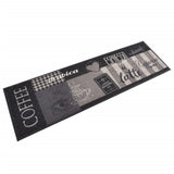 vidaXL Tapis de cuisine lavable impression café noir 45x150 cm velours