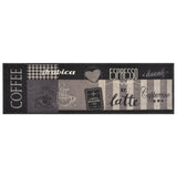 vidaXL Tapis de cuisine lavable impression café noir 45x150 cm velours