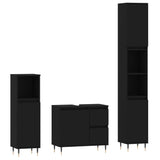 vidaXL Ensemble de meubles salle de bain 3 pcs noir bois d'ingénierie