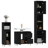 vidaXL Ensemble de meubles salle de bain 3 pcs noir bois d'ingénierie