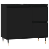 vidaXL Ensemble de meubles salle de bain 3 pcs noir bois d'ingénierie