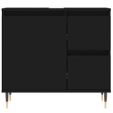 vidaXL Ensemble de meubles salle de bain 3 pcs noir bois d'ingénierie