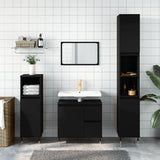 vidaXL Ensemble de meubles salle de bain 3 pcs noir bois d'ingénierie