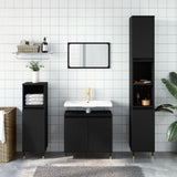 vidaXL Ensemble de meubles salle de bain 3 pcs noir bois d'ingénierie