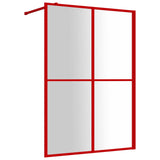 vidaXL Paroi de douche avec verre ESG transparent rouge 140x195 cm