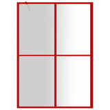vidaXL Paroi de douche avec verre ESG transparent rouge 140x195 cm