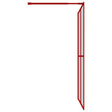 vidaXL Paroi de douche avec verre ESG transparent rouge 140x195 cm