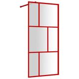 vidaXL Paroi de douche avec verre ESG transparent rouge 80x195 cm