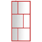 vidaXL Paroi de douche avec verre ESG transparent rouge 80x195 cm