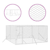 vidaXL Chenil d'extérieur pour chiens argenté 4x4x2 m acier galvanisé