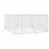 vidaXL Chenil d'extérieur pour chiens argenté 4x4x2 m acier galvanisé