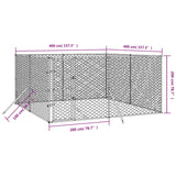 vidaXL Chenil d'extérieur pour chiens argenté 4x4x2 m acier galvanisé