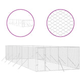 vidaXL Chenil d'extérieur pour chiens argenté 4x12x2 m acier galvanisé