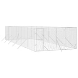 vidaXL Chenil d'extérieur pour chiens argenté 4x12x2 m acier galvanisé