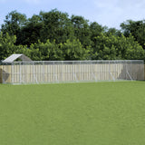 vidaXL Chenil d'extérieur pour chiens avec toit argenté 14x2x2,5 m
