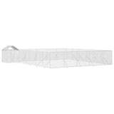 vidaXL Chenil d'extérieur pour chiens avec toit argenté 12x12x2,5 m