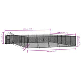 vidaXL Chenil d'extérieur pour chiens avec toit argenté 12x12x2,5 m