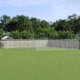 vidaXL Chenil d'extérieur pour chiens avec toit argenté 12x12x2,5 m