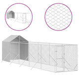 vidaXL Chenil d'extérieur pour chiens avec toit argenté 2x10x2,5 m