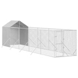 vidaXL Chenil d'extérieur pour chiens avec toit argenté 2x10x2,5 m