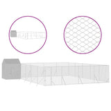 vidaXL Chenil d'extérieur pour chiens avec toit argenté 10x10x2,5 m
