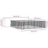 vidaXL Chenil d'extérieur pour chiens avec toit argenté 10x10x2,5 m