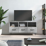 vidaXL Meuble TV gris béton 102x36x50 cm bois d'ingénierie