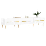 vidaXL Meuble TV blanc brillant 150x36x30 cm bois d'ingénierie