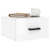 vidaXL Table de chevet murale blanc brillant 35x35x20 cm