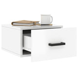 vidaXL Table de chevet murale blanc brillant 35x35x20 cm