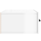 vidaXL Table de chevet murale blanc brillant 35x35x20 cm