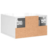 vidaXL Table de chevet murale blanc brillant 35x35x20 cm