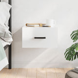 vidaXL Table de chevet murale blanc brillant 35x35x20 cm