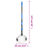 vidaXL Collecteur de noix bleu 127 cm acier
