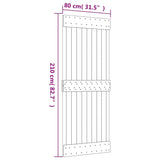 vidaXL Porte coulissante et kit de quincaillerie 80x210 cm pin massif