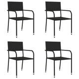 vidaXL Ensemble à manger de jardin 5 pcs noir résine tressée et acier
