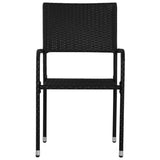 vidaXL Ensemble à manger de jardin 5 pcs noir résine tressée et acier
