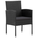 vidaXL Ensemble à manger de jardin 5 pcs noir résine tressée et acier