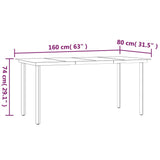 vidaXL Ensemble à manger de jardin 5 pcs noir résine tressée et acier