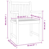 vidaXL Chaises de jardin lot de 4 56x55,5x90 bois massif d'acacia